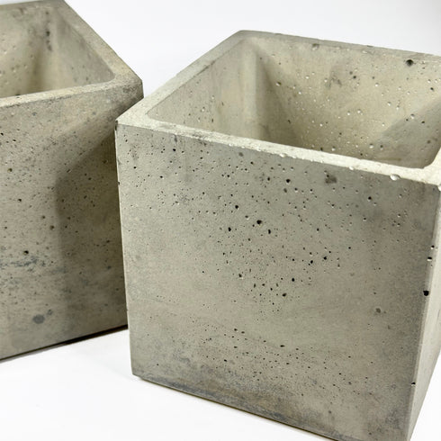Square Light Grey Concrete Planter 10cm